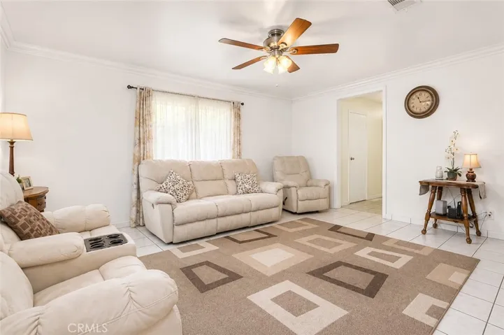 The living room was recently painted.