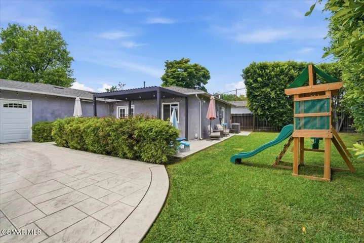 Driveway, patio, backyard