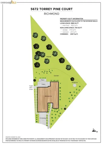 Property Floor Plan. Outlining the property's layout and square footage metrics