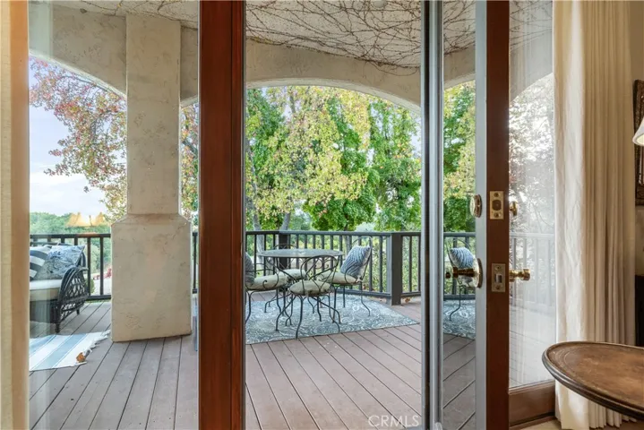 French doors lead out to the large covered porch.