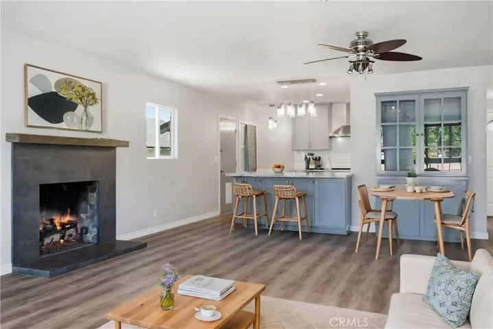 Living Room / Dining Combo virtually staged