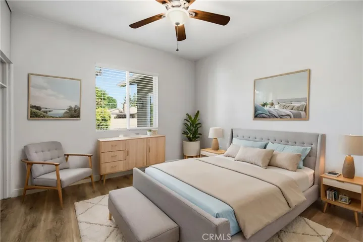 Bedroom virtually staged