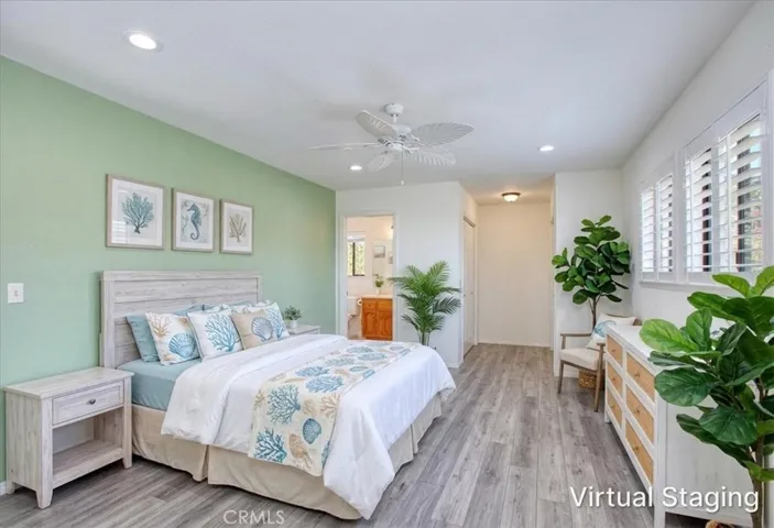 Virtuallly staged primary bedroom two