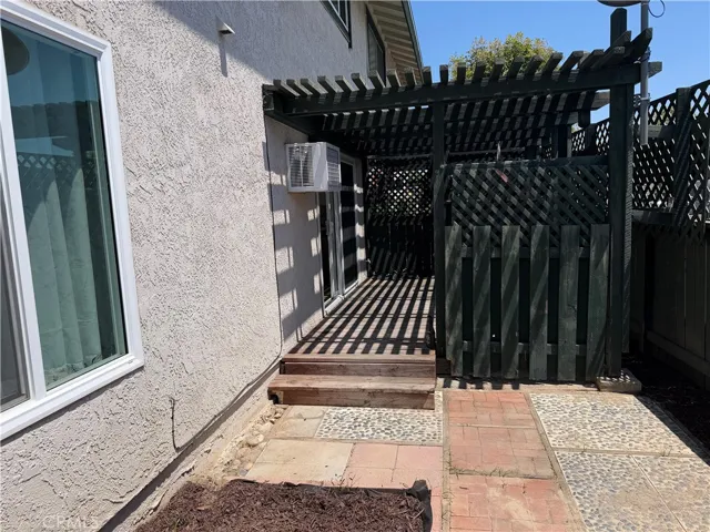 Back yard with covered patio