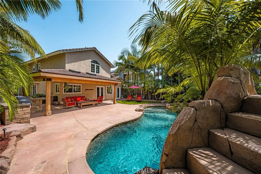 Custom Private swimming pool in the backyard.