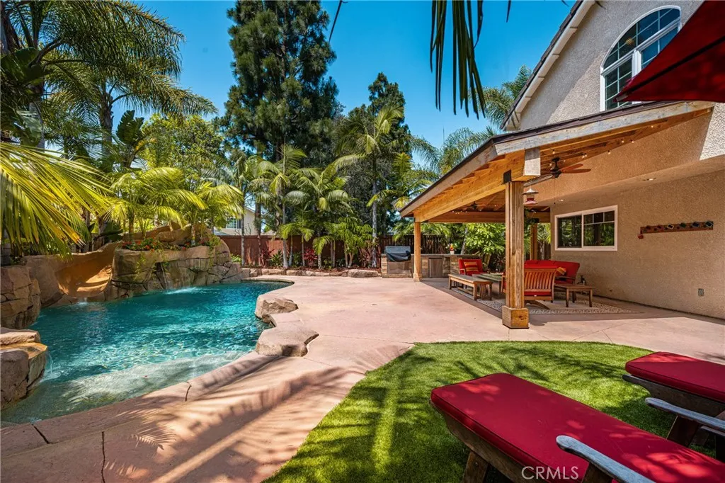 Custom Private swimming pool in the backyard.