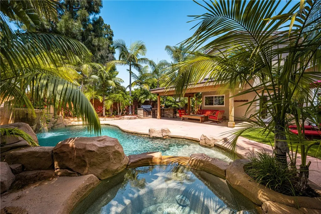 Custom Private swimming pool in the backyard.