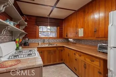 Rustic cabinets.