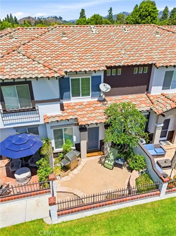 aerial view of patio