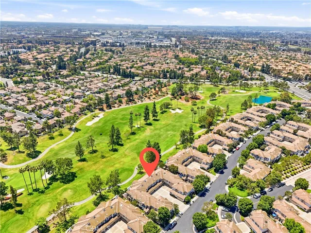 Aerial view of home and course