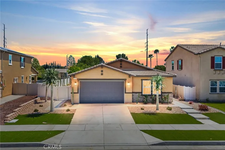 no maintenance front yard landscaping (digitally enhanced sunset)
