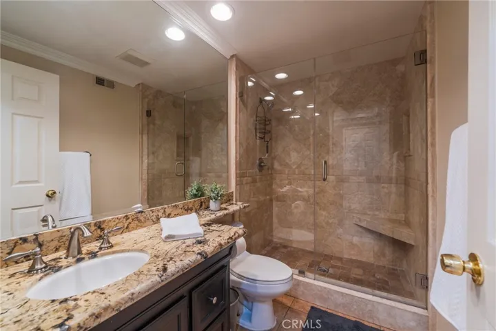 Updated primary bath with oversized shower