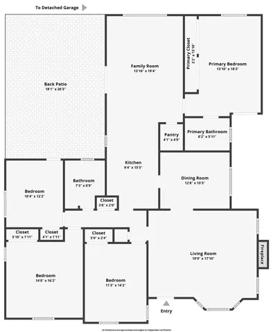 The second primary bedroom is on the lower left of diagragram