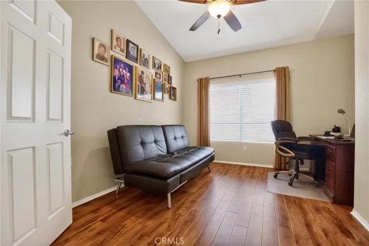 3rd bedroom with dual doors. Closet converted to office niche.