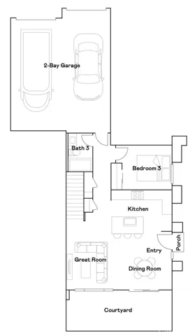 Residence 3 - level 1 floorplan