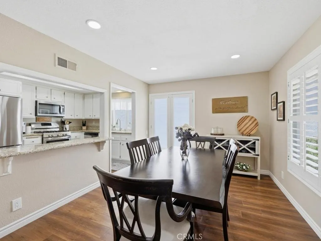Dining room with door to sideyard