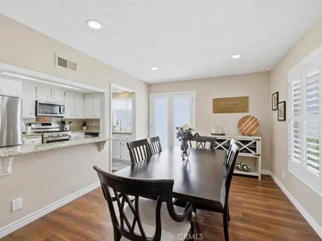 Dining room with door to sideyard