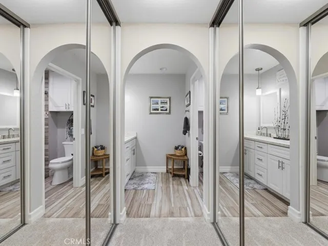 Dual mirrored wardrobes