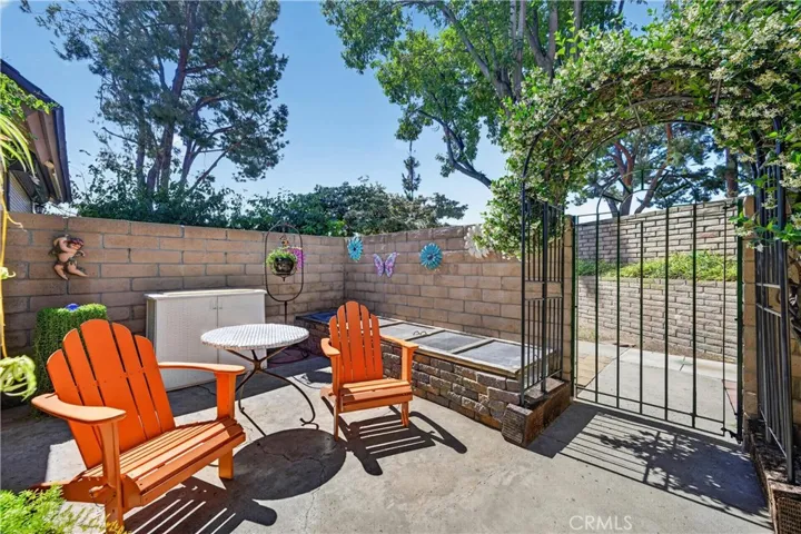 Gated entrance to front door