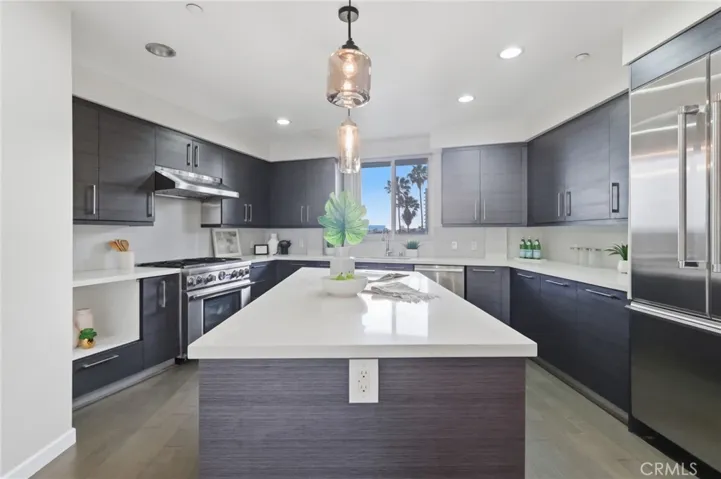 Spacious kitchen with views of the water from kitchen window.