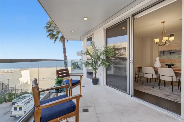 Private Balcony with clear water views from Living and dining room