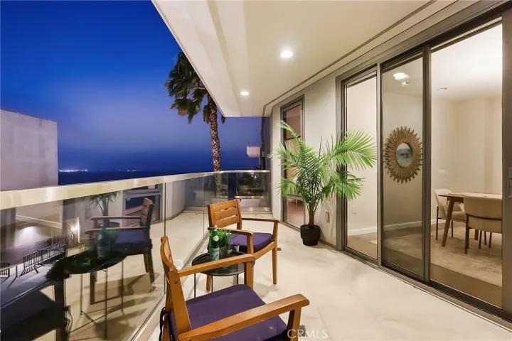 Private Balcony with clear water views from Living and dining room