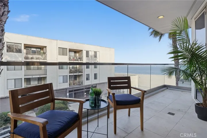 Private Balcony with clear water views from Living and dining room