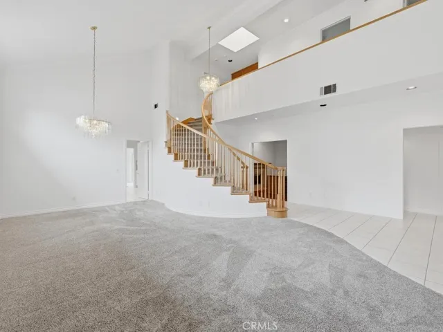 Skylight at top of stairs