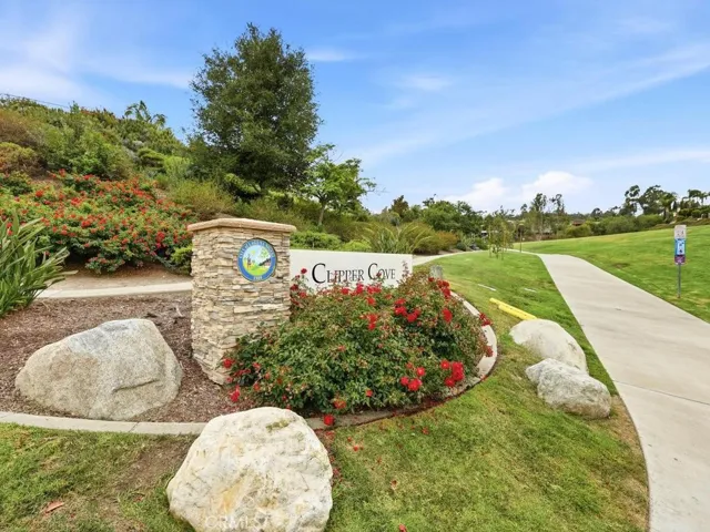Clipper Cove Park entrance across the street from the subject property