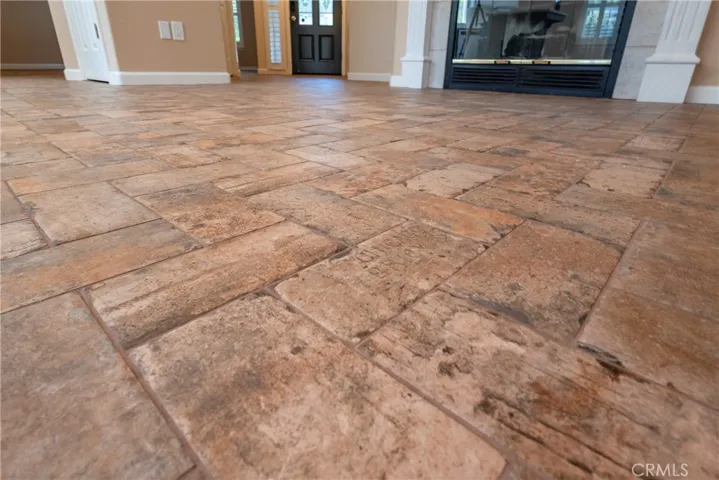 Stunning brick tile flooring