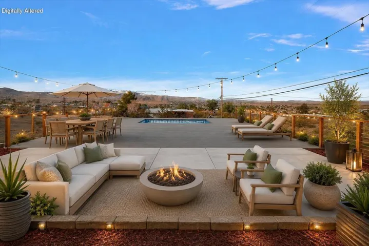 Backyard patio- looking at mountains