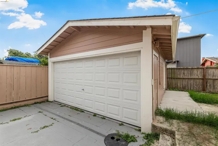 View of detached garage
