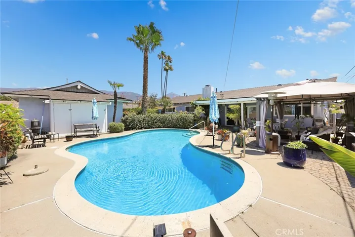 private rear yard with foothill views