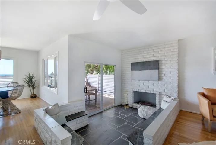 Fireplace sitting area.