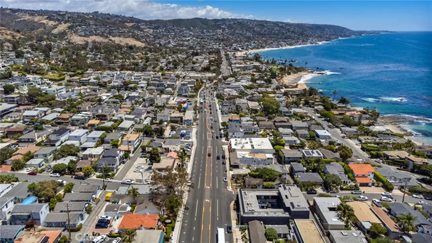 Aerial south view of PCH and Laguna Beach