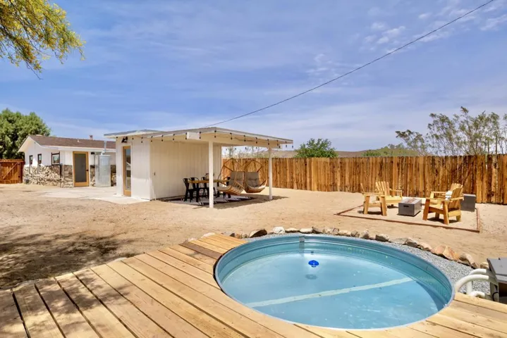 Cowboy pool looking towards house