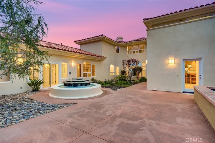 backyard with fountain