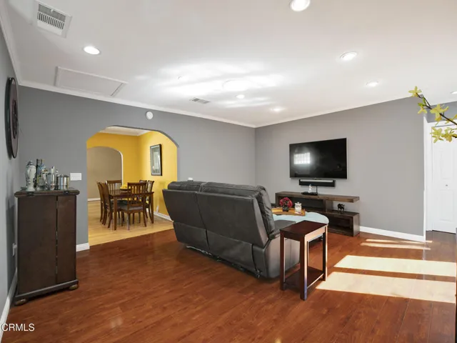 Family room showing dining room