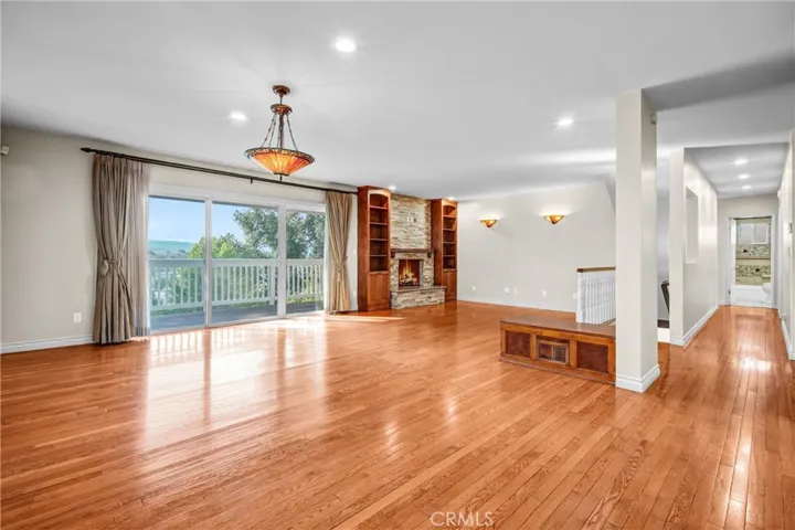 dining and living room with views