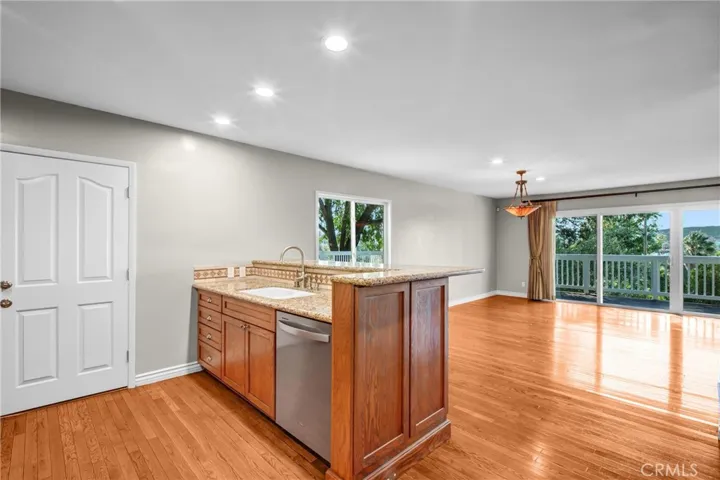 kitchen open to dining