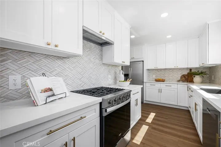 Sleek vent by Zephyr (check out the 2 ovens!)