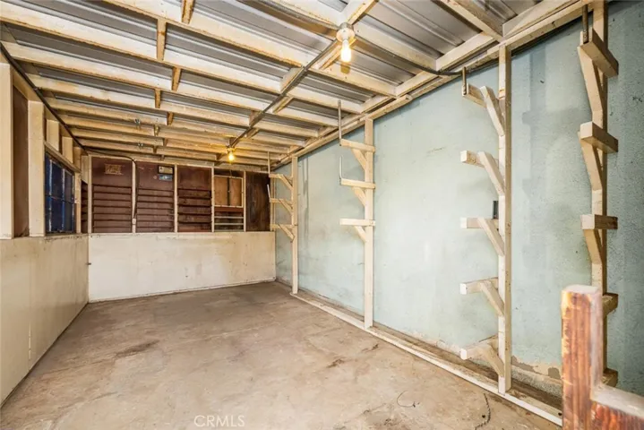 Inside picture of storage- perfect for kayaks or paddleboards!