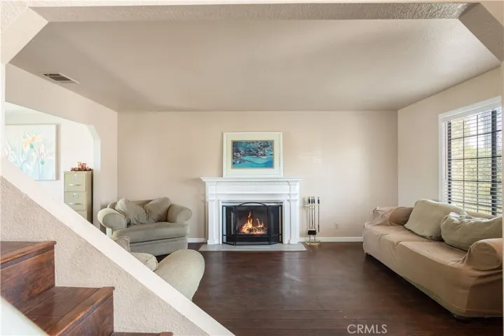 Living room with fireplace