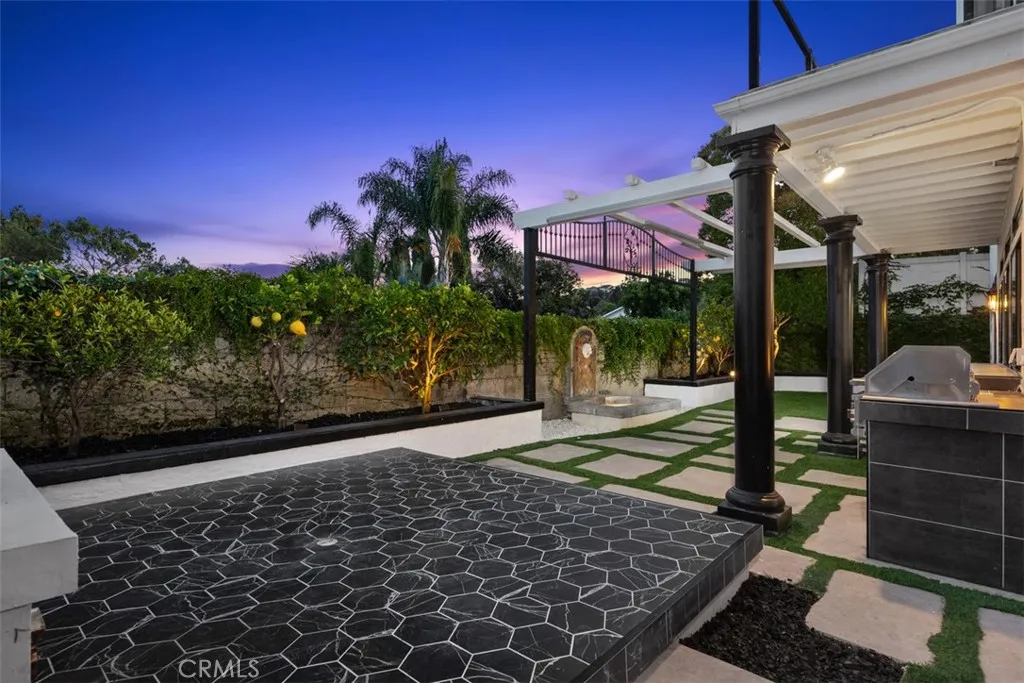 Low maintenance , high-end backyard
