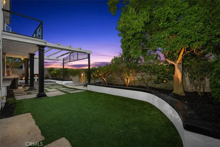 Low maintenance , high-end backyard