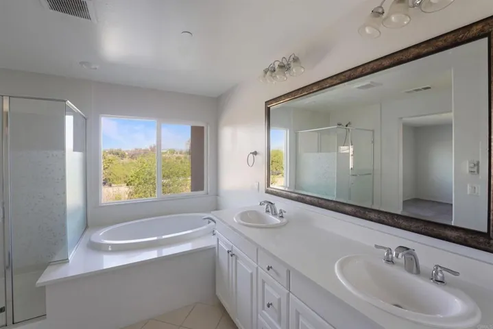 Master Bedroom double-sink, tub and walk in shower