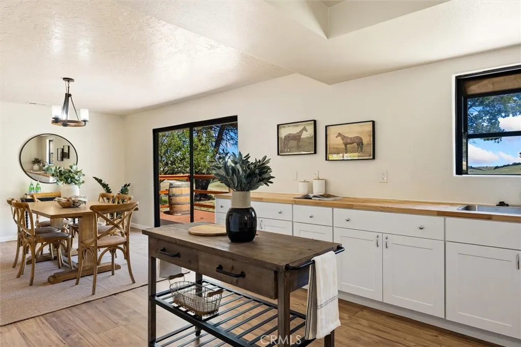 Kitchen open to the dining area
