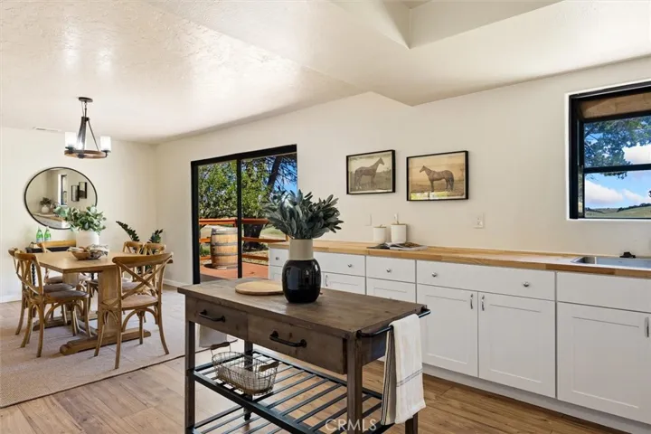 Kitchen open to the dining area