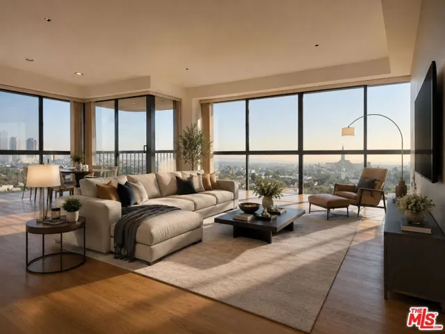 Living room virtually staged w