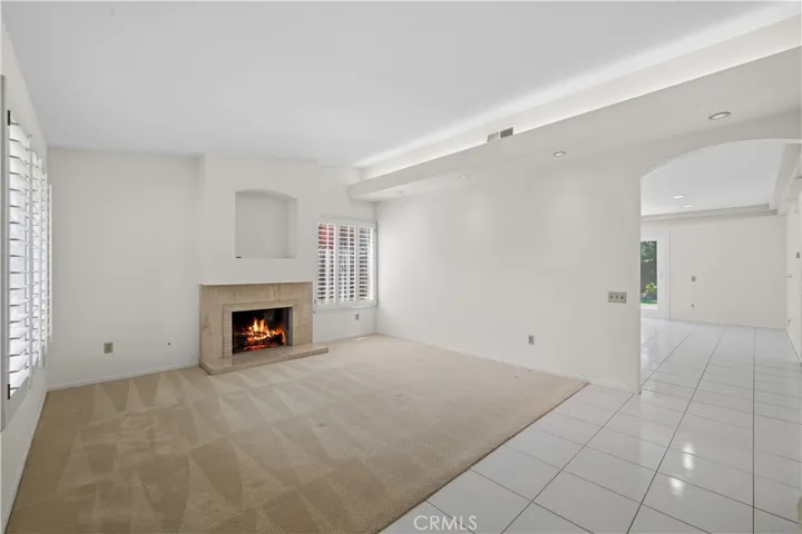 Living room with high ceiling
